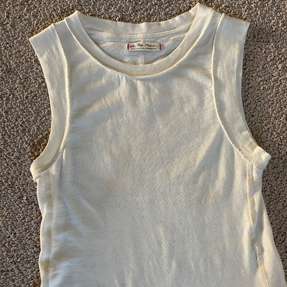 Free People Off-White Sleeveless Top Small